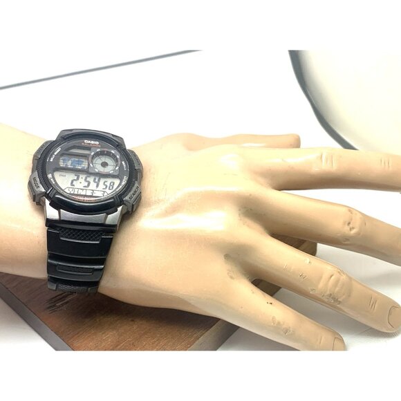 Casio Men's Watch AE1000W Black Resin Digital Quartz Sport World Time 3198 - Picture 4 of 15